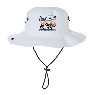 W4Mx Retro Stay Wild Roam Free The Buffalo Charge The Storm Bucket Hat