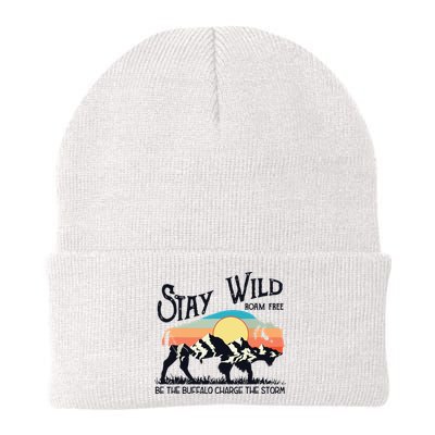 W4Mx Retro Stay Wild Roam Free The Buffalo Charge The Storm Beanie