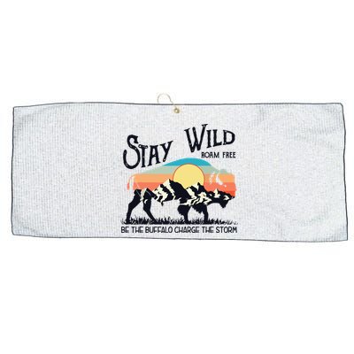 W4Mx Retro Stay Wild Roam Free The Buffalo Charge The Storm Large Microfiber Waffle Golf Towel