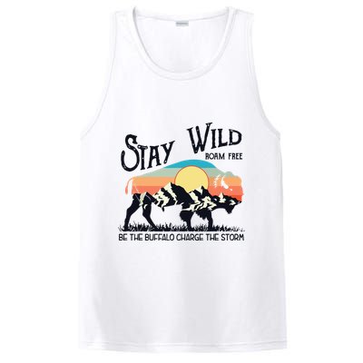 W4Mx Retro Stay Wild Roam Free The Buffalo Charge The Storm PosiCharge Competitor Tank
