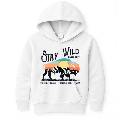 W4Mx Retro Stay Wild Roam Free The Buffalo Charge The Storm Kids Hoodie
