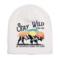 W4Mx Retro Stay Wild Roam Free The Buffalo Charge The Storm Short Acrylic Beanie