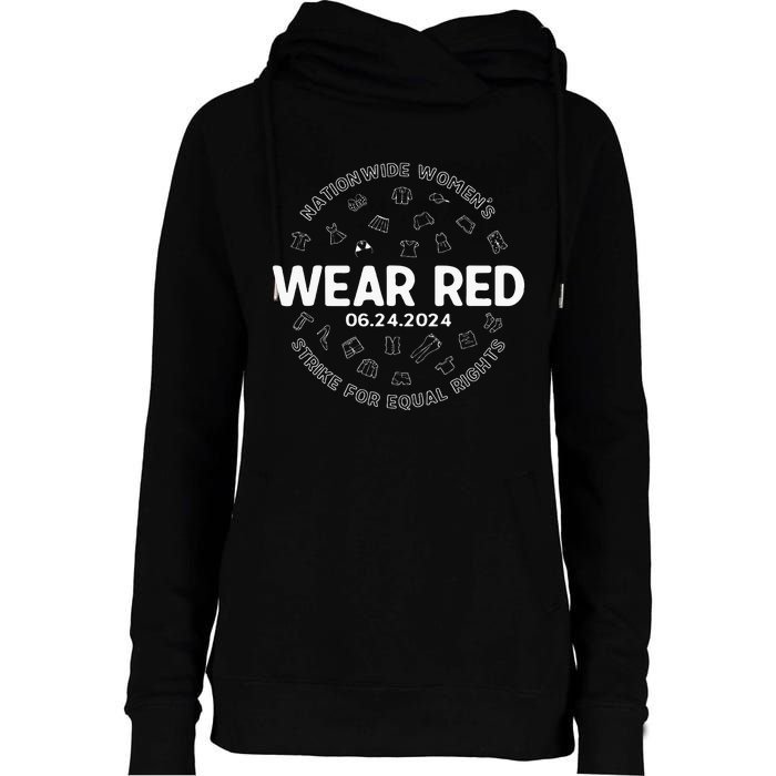 Wear Red Strike For Equality Rights Pro Feminist Womens Funnel Neck Pullover Hood