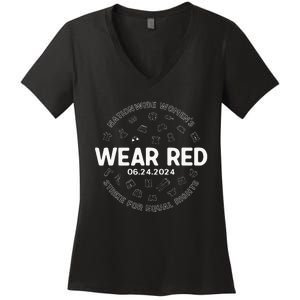 Wear Red Strike For Equality Rights Pro Feminist Women's V-Neck T-Shirt