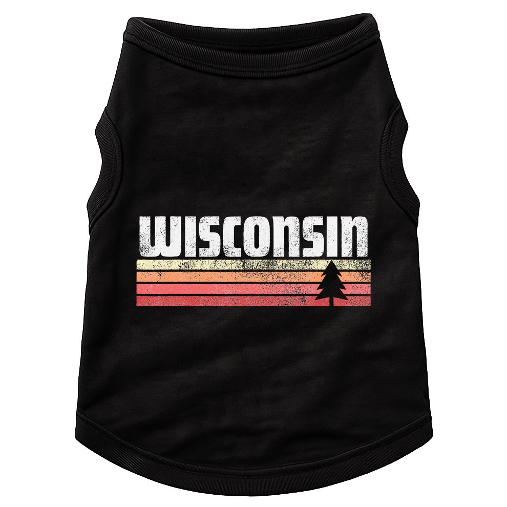 Wisconsin Retro Style 70s 80s 90s Home Gift Doggie Tank
