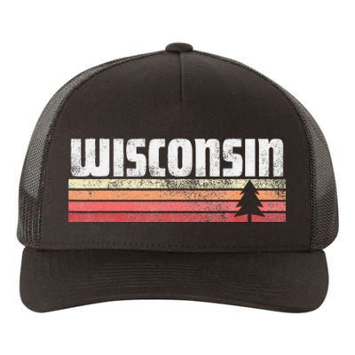 Wisconsin Retro Style 70s 80s 90s Home Gift Yupoong Adult 5-Panel Trucker Hat