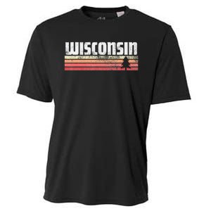 Wisconsin Retro Style 70s 80s 90s Home Gift Cooling Performance Crew T-Shirt