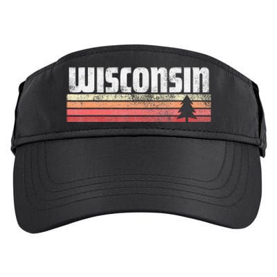 Wisconsin Retro Style 70s 80s 90s Home Gift Adult Drive Performance Visor