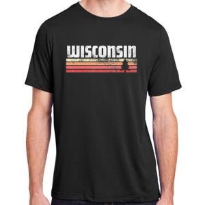 Wisconsin Retro Style 70s 80s 90s Home Gift Adult ChromaSoft Performance T-Shirt