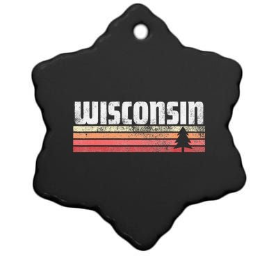 Wisconsin Retro Style 70s 80s 90s Home Gift Ceramic Star Ornament