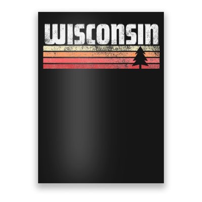 Wisconsin Retro Style 70s 80s 90s Home Gift Poster