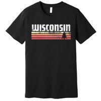 Wisconsin Retro Style 70s 80s 90s Home Gift Premium T-Shirt