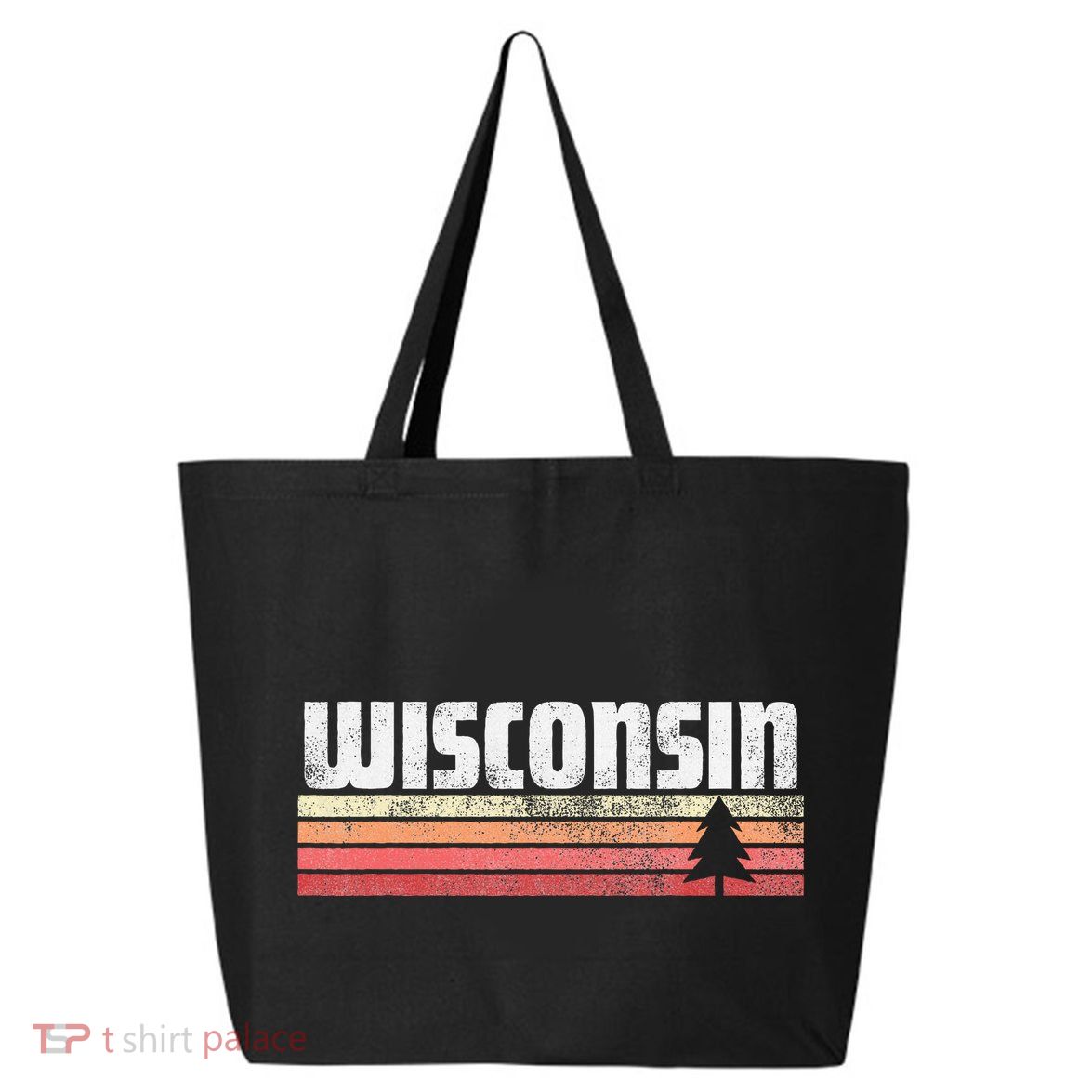 Wisconsin Retro Style 70s 80s 90s Home Gift 25L Jumbo Tote