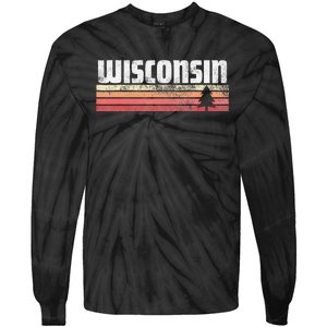 Wisconsin Retro Style 70s 80s 90s Home Gift Tie-Dye Long Sleeve Shirt