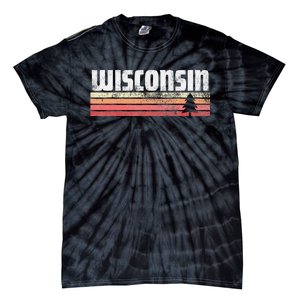 Wisconsin Retro Style 70s 80s 90s Home Gift Tie-Dye T-Shirt