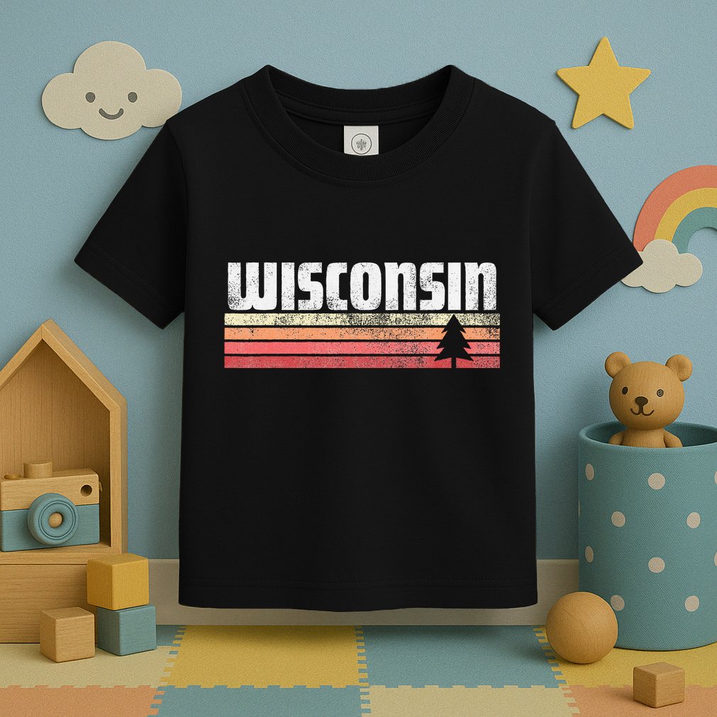 Wisconsin Retro Style 70s 80s 90s Home Gift Toddler T-Shirt
