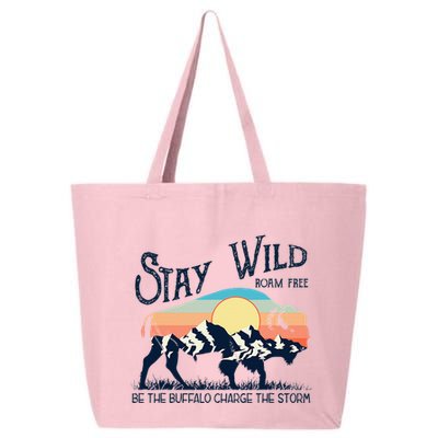 W4mx Retro Stay Wild Roam Free The Buffalo Charge The Storm 25L Jumbo Tote