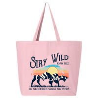 W4mx Retro Stay Wild Roam Free The Buffalo Charge The Storm 25L Jumbo Tote