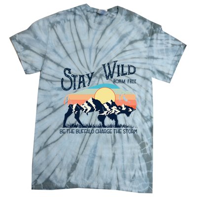 W4mx Retro Stay Wild Roam Free The Buffalo Charge The Storm Tie-Dye T-Shirt