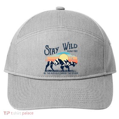 W4mx Retro Stay Wild Roam Free The Buffalo Charge The Storm 7-Panel Snapback Hat