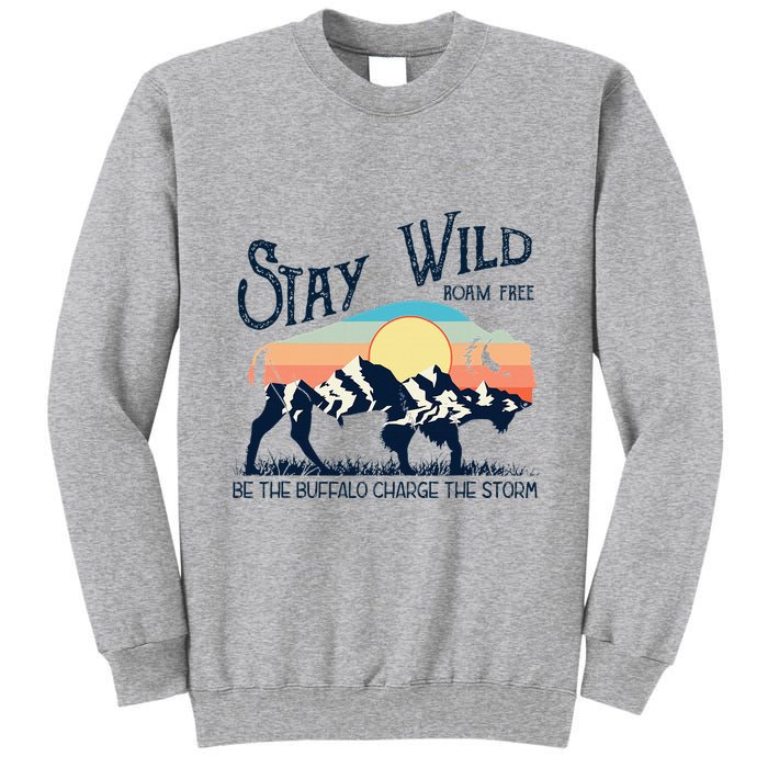 W4mx Retro Stay Wild Roam Free The Buffalo Charge The Storm Tall Sweatshirt