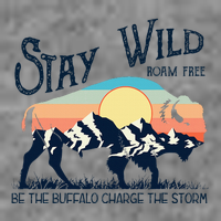 W4mx Retro Stay Wild Roam Free The Buffalo Charge The Storm Tall Sweatshirt