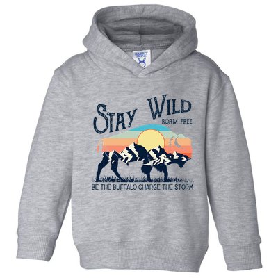 W4mx Retro Stay Wild Roam Free The Buffalo Charge The Storm Toddler Hoodie