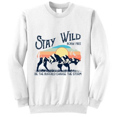 W4mx Retro Stay Wild Roam Free The Buffalo Charge The Storm Sweatshirt