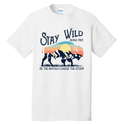 W4mx Retro Stay Wild Roam Free The Buffalo Charge The Storm Tall T-Shirt