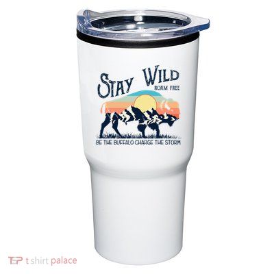 W4mx Retro Stay Wild Roam Free The Buffalo Charge The Storm Tumbler