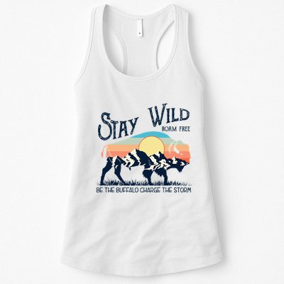 W4mx Retro Stay Wild Roam Free The Buffalo Charge The Storm Womens Tank Top