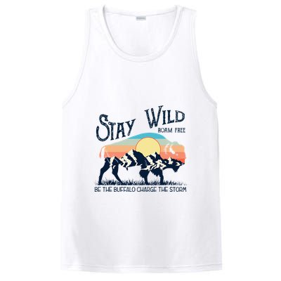 W4mx Retro Stay Wild Roam Free The Buffalo Charge The Storm PosiCharge Competitor Tank
