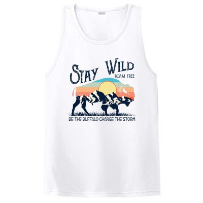 W4mx Retro Stay Wild Roam Free The Buffalo Charge The Storm PosiCharge Competitor Tank