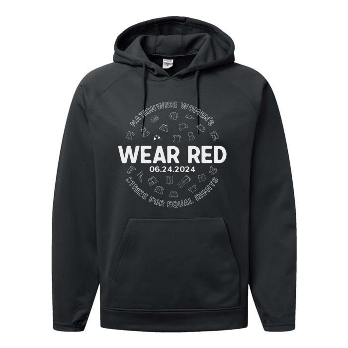 Wear Red Strike For Equality Rights Pro Feminist Performance Fleece Hoodie