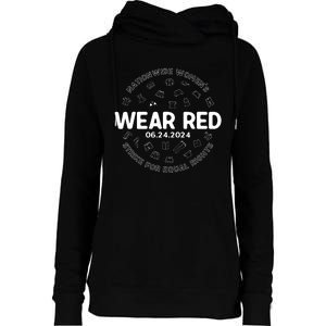 Wear Red Strike For Equality Rights Pro Feminist Womens Funnel Neck Pullover Hood