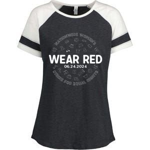 Wear Red Strike For Equality Rights Pro Feminist Enza Ladies Jersey Colorblock Tee