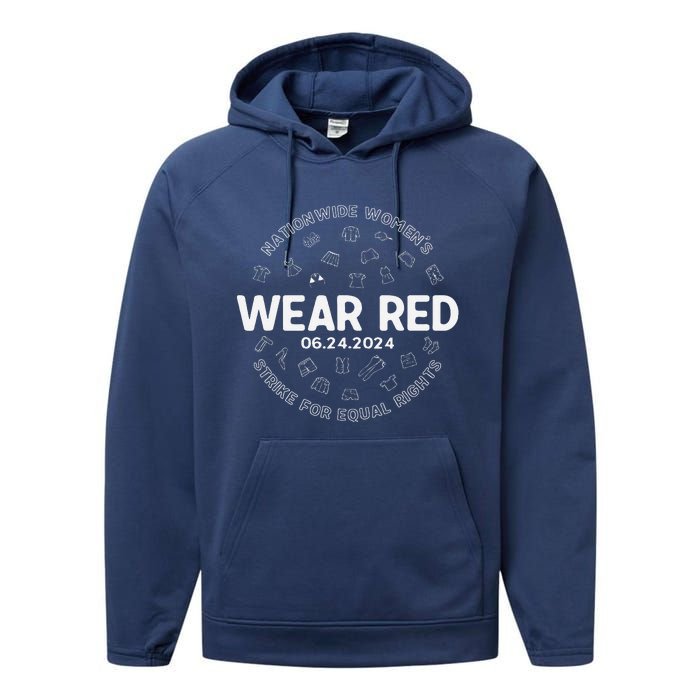 Wear Red Strike For Equality Rights Pro Feminist Performance Fleece Hoodie