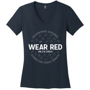 Wear Red Strike For Equality Rights Pro Feminist Women's V-Neck T-Shirt