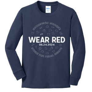 Wear Red Strike For Equality Rights Pro Feminist Kids Long Sleeve Shirt