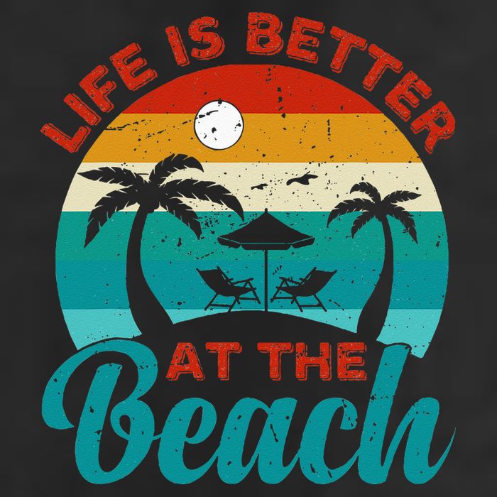 Women Retro Summer Vacation Life Is Better At The Beach 7 Panel Mesh Trucker Snapback Hat