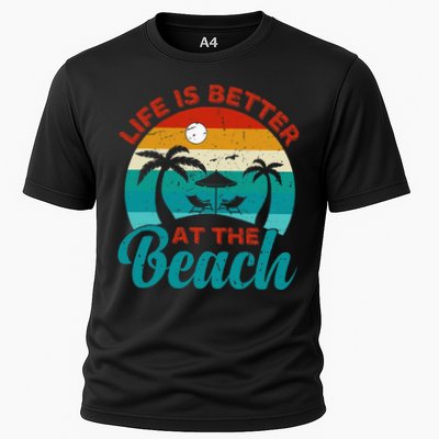 Women Retro Summer Vacation Life Is Better At The Beach Performance Shirt