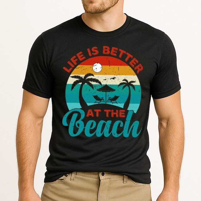 Women Retro Summer Vacation Life Is Better At The Beach Cooling Performance Crew T-Shirt