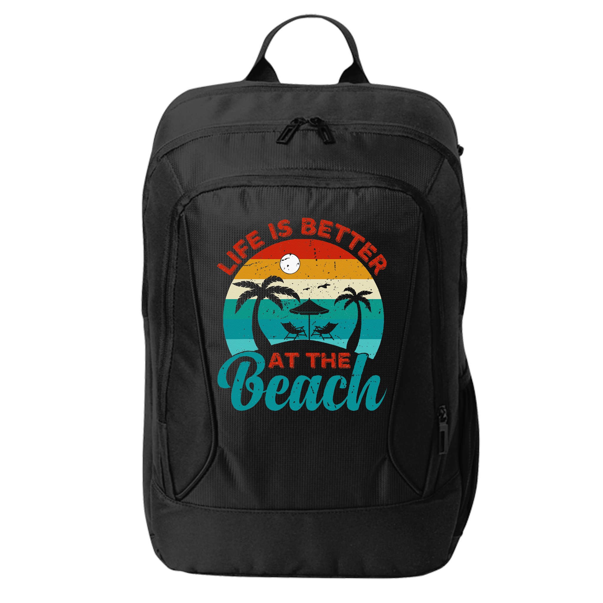 Women Retro Summer Vacation Life Is Better At The Beach City Backpack