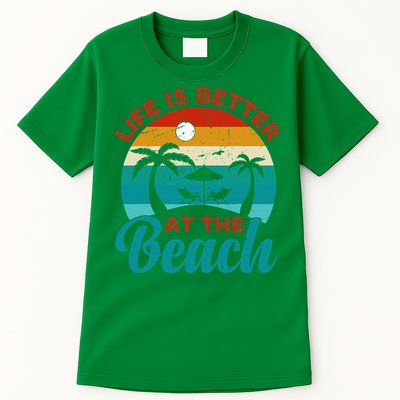 Women Retro Summer Vacation Life Is Better At The Beach Tall T-Shirt