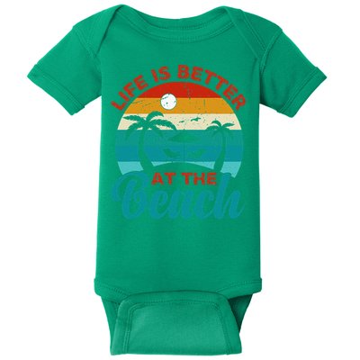 Women Retro Summer Vacation Life Is Better At The Beach Baby Bodysuit