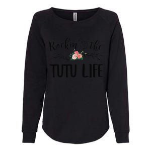 Womens Rockin' The Tutu Life Floral Decoration Grandma Womens California Wash Sweatshirt