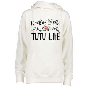 Womens Rockin' The Tutu Life Floral Decoration Grandma Womens Funnel Neck Pullover Hood