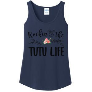 Womens Rockin' The Tutu Life Floral Decoration Grandma Ladies Essential Tank