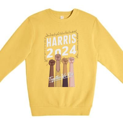 We Rise Together Kamala Harris Multi Cultural Premium Crewneck Sweatshirt