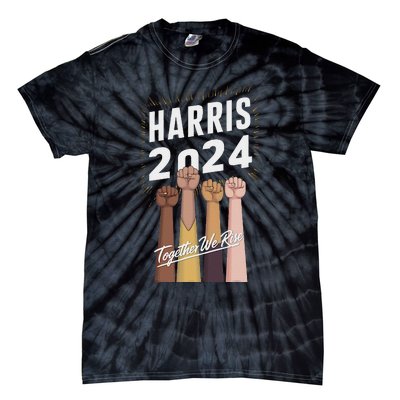 We Rise Together Kamala Harris Multi Cultural Tie-Dye T-Shirt